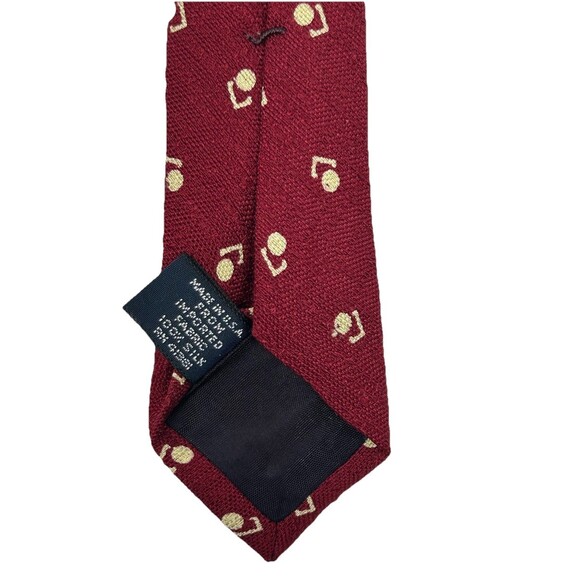 Vintage Polo by Ralph Lauren Red Geometric Pattern Handmade Silk Tie  58.5" x 4" - Picture 6 of 6